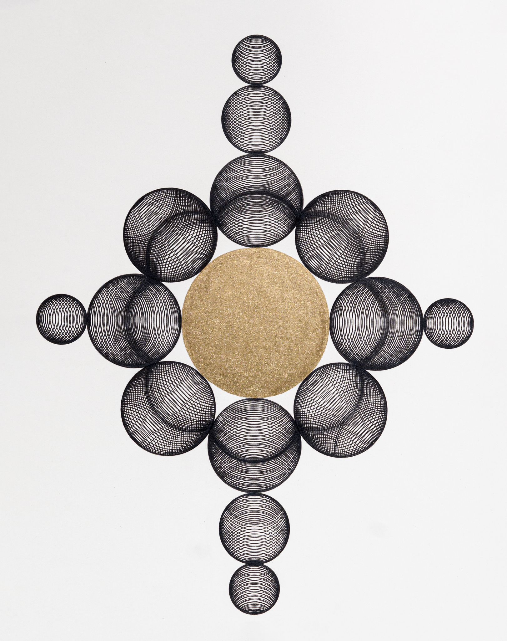 Cross Mandala with Gold Center